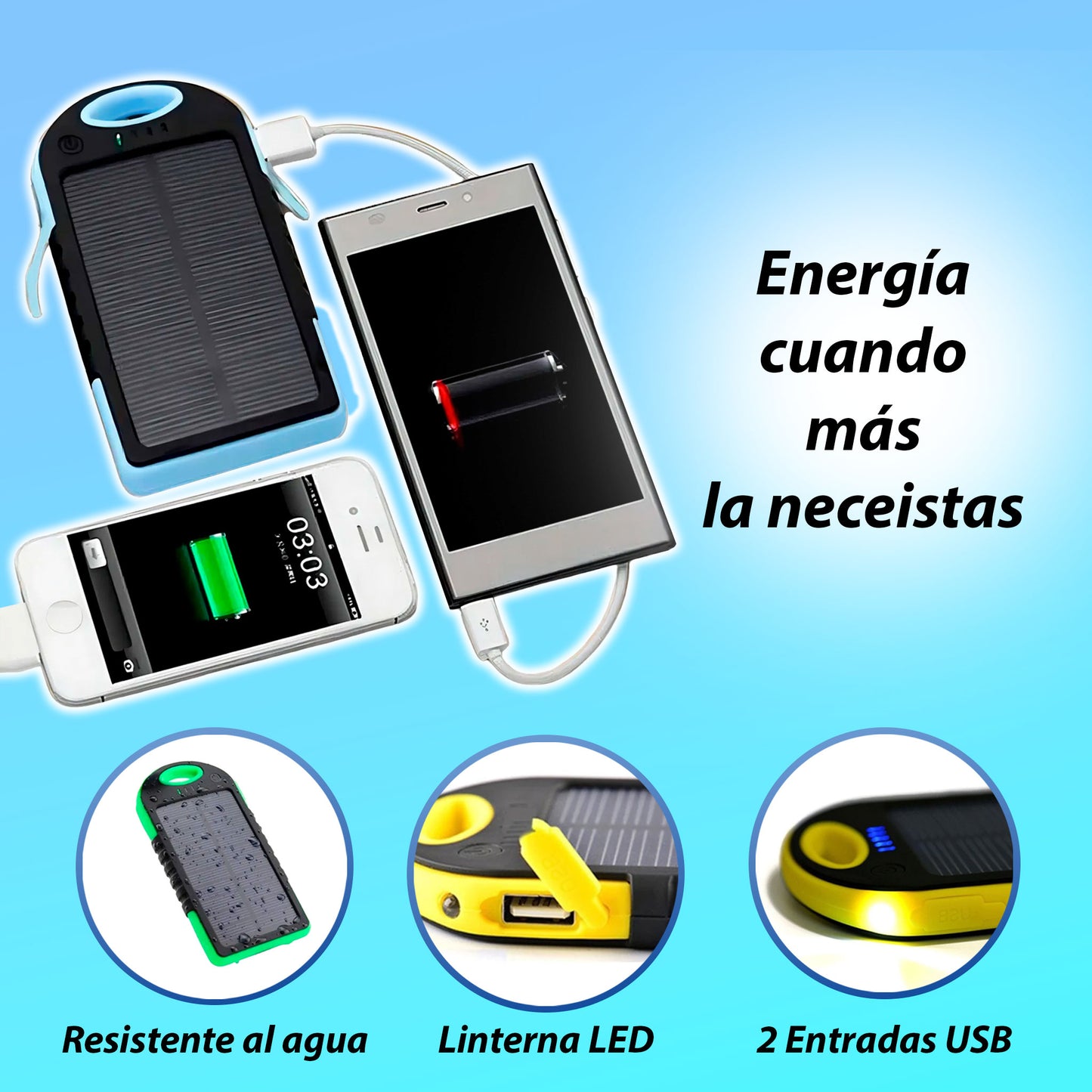 CARGADOR SOLAR USB PORTÁTIL