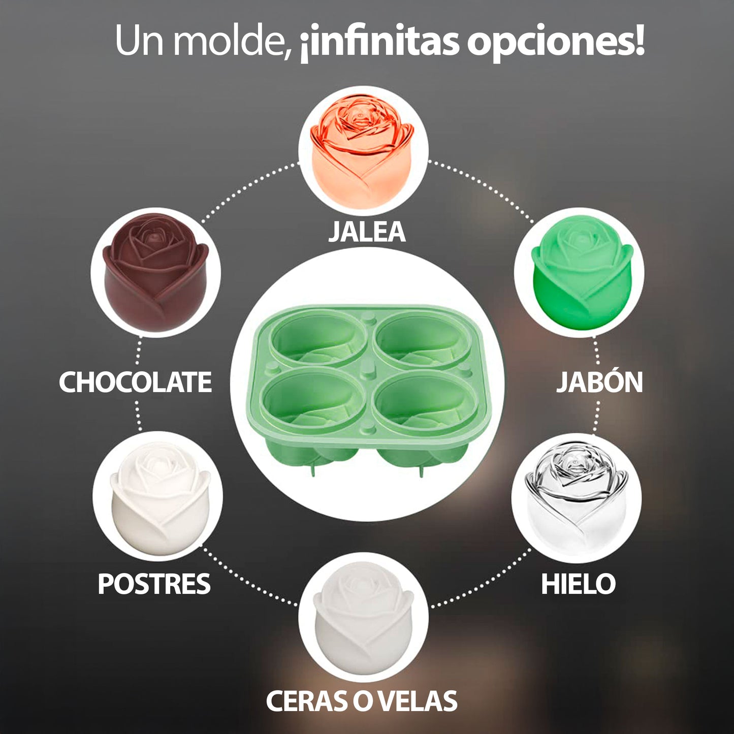 Molde Multiuso En Forma De Rosas