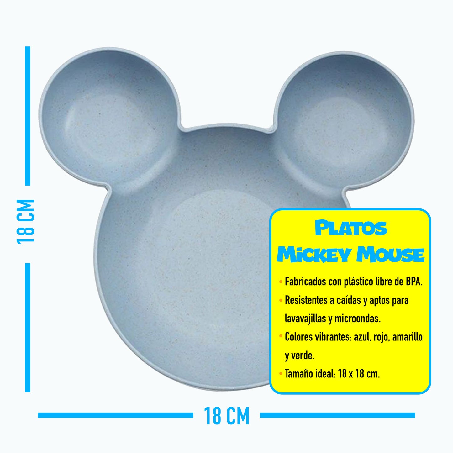 Set 4 Platos de Mickey Mouse